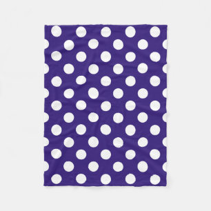 Manta Polar Pos de polka blanco sobre azul oscuro