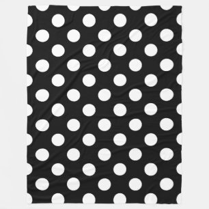 Manta Polar Pos de polka blanco sobre negro