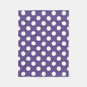 Manta Polar Pos de polka blanco sobre ultravioleta