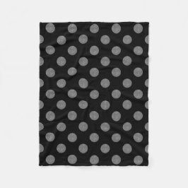 Manta Polar Pos de polka gris y negro