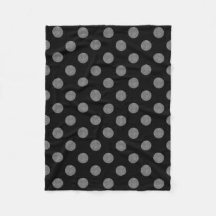Manta Polar Pos de polka gris y negro