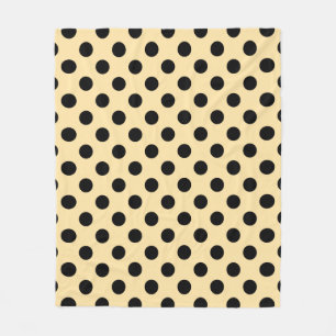 Manta Polar Pos de polka negra en amarillo pálido