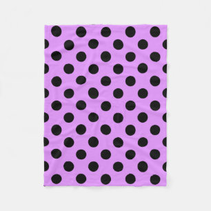 Manta Polar Pos de polka negra en lila