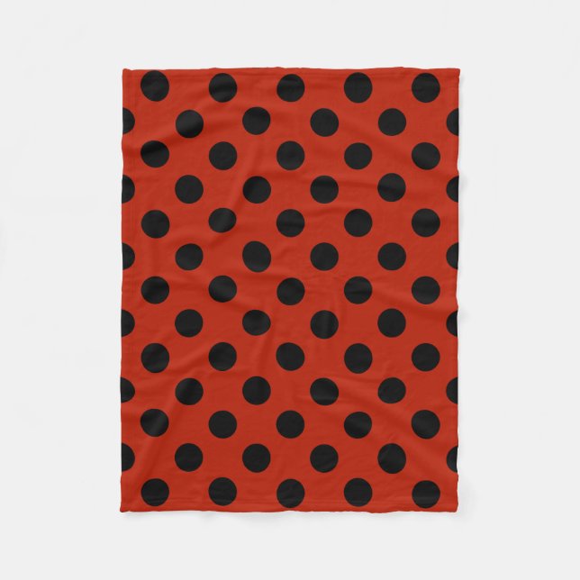Manta Polar Pos de polka negra en rojo (Anverso)