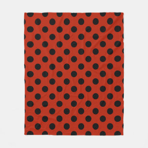 Manta Polar Pos de polka negra en rojo