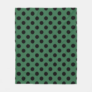 Manta Polar Pos de polka negra en verde gelatina