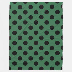 Manta Polar Pos de polka negra en verde gelatina