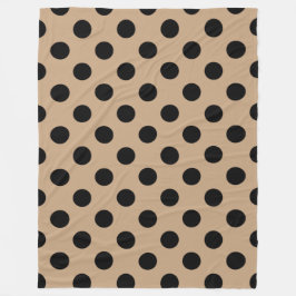 Manta Polar Pos de polka negro en beige