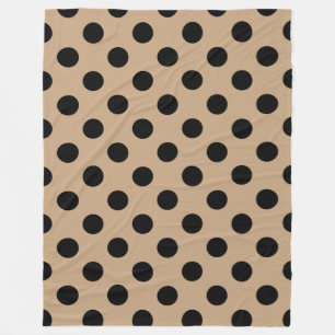 Manta Polar Pos de polka negro en beige
