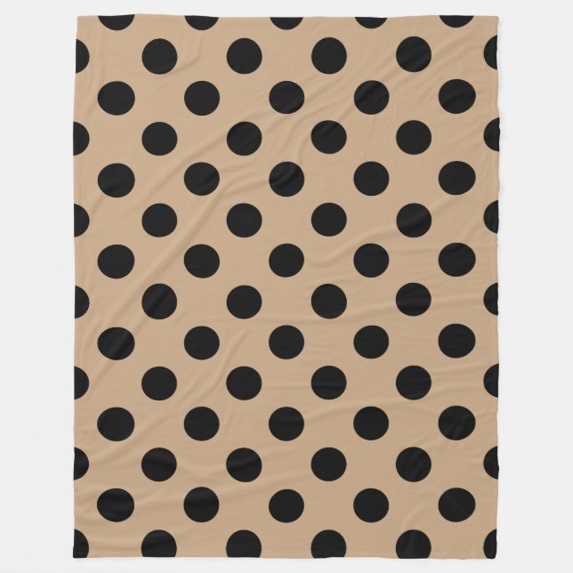 Manta Polar Pos de polka negro en beige (Anverso)