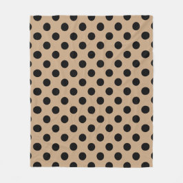Manta Polar Pos de polka negro en beige