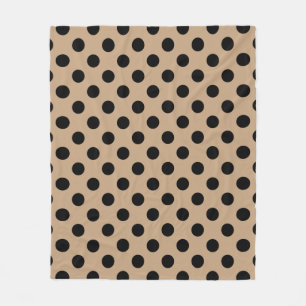 Manta Polar Pos de polka negro en beige