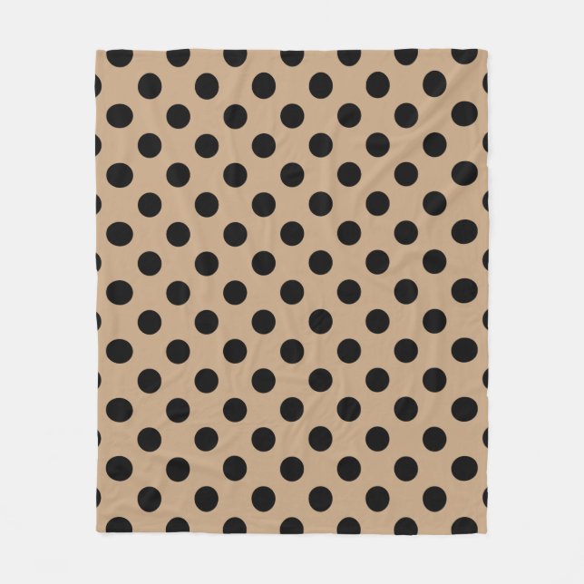 Manta Polar Pos de polka negro en beige (Anverso)