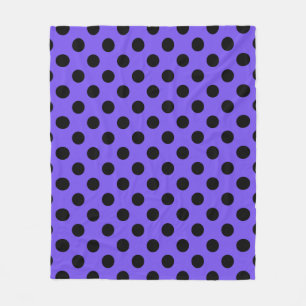 Manta Polar Pos de polka negro en periwinkle