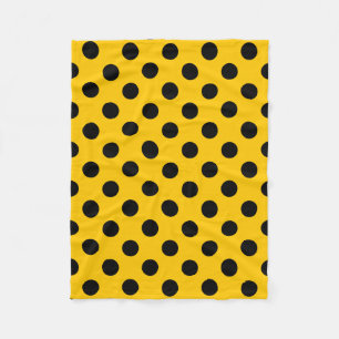 Manta Polar Pos de polka negro sobre amarillo