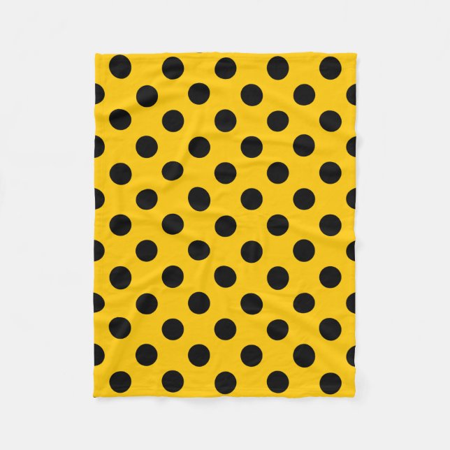 Manta Polar Pos de polka negro sobre amarillo (Anverso)