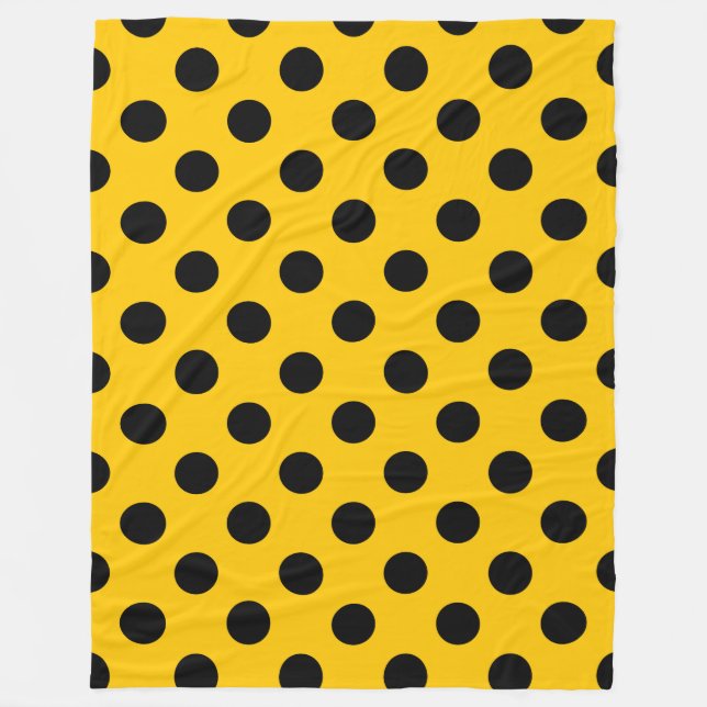 Manta Polar Pos de polka negro sobre amarillo (Anverso)