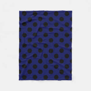 Manta Polar Pos de polka negro sobre azul marino