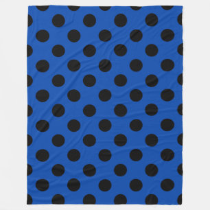 Manta Polar Pos de polka negro sobre azul real