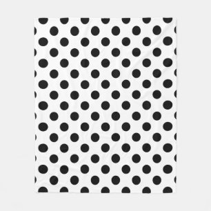 Manta Polar Pos de polka negro sobre blanco