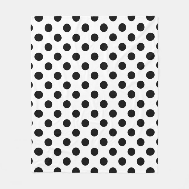 Manta Polar Pos de polka negro sobre blanco (Anverso)