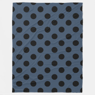 Manta Polar Pos de polka negro sobre gris-azul