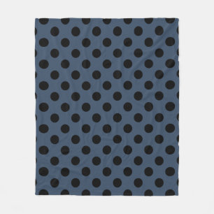 Manta Polar Pos de polka negro sobre gris-azul