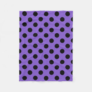 Manta Polar Pos de polka negro sobre lavanda