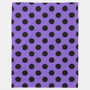 Manta Polar Pos de polka negro sobre lavanda