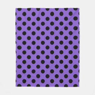 Manta Polar Pos de polka negro sobre lavanda