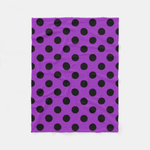 Manta Polar Pos de polka negro sobre morado