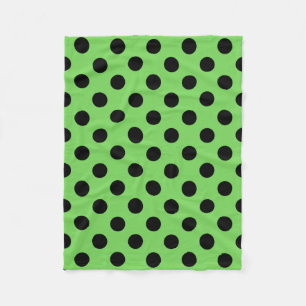Manta Polar Pos de polka negro sobre verde lima
