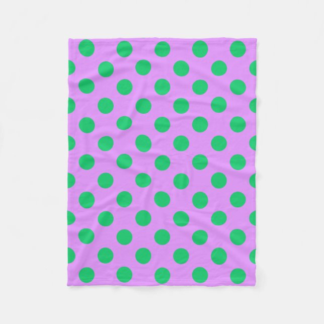 Manta Polar Pos de polka verde sobre lila (Anverso)