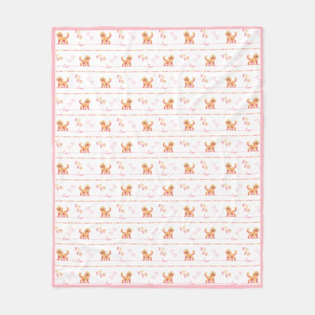 Manta Polar Posh Doodle Dog Love Fleece Blanket (Anverso)