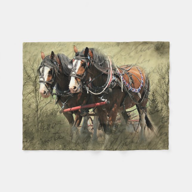 Manta Polar Postal de Clydesdale Weathered Vintage (Frente (Horizontal))