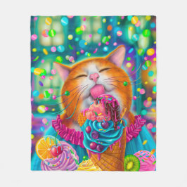 Manta Polar Poster de gato dulce