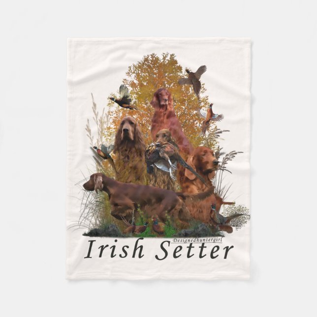 Manta Polar Poster de Irish Setter (Anverso)