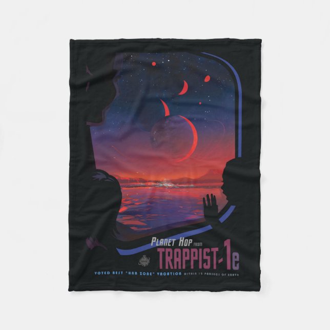 Manta Polar Poster del espacio retro - Los espectadores observ (Anverso)