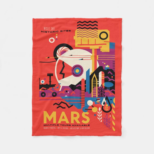 Manta Polar Poster del Espacio Retro - Programa de Exploración (Anverso)