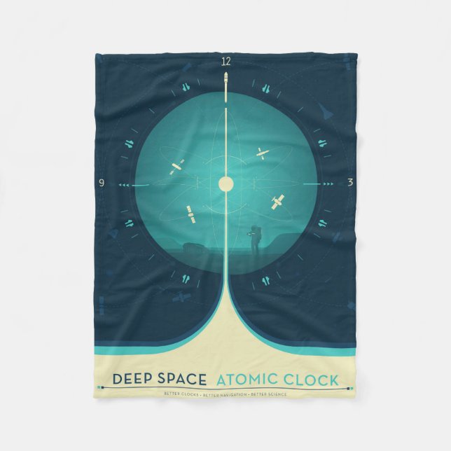 Manta Polar Poster del reloj atómico del espacio profundo, ver (Anverso)