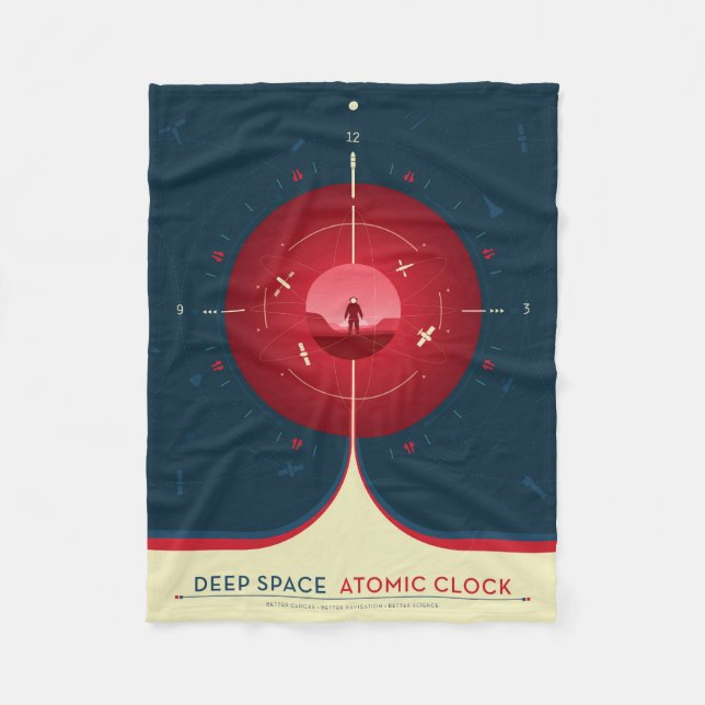 Manta Polar Poster del reloj atómico del espacio profundo, ver (Anverso)