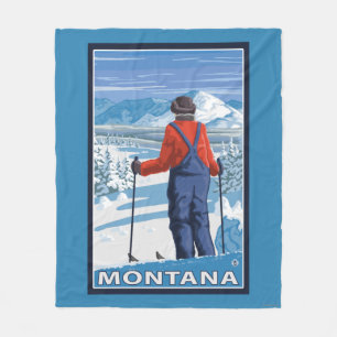 Manta Polar Poster del viaje de AdmiringMontanaVintage del