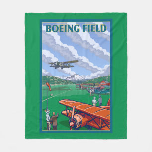 Manta Polar Poster del viaje del vintage del campo de Boeing