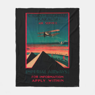 Manta Polar Poster del vintage del aire de El Cairo - de