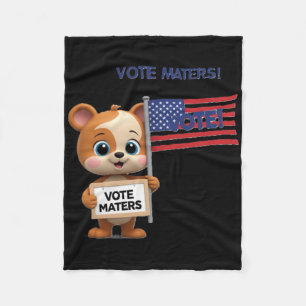 Manta Polar Poster Electoral Vote S Con Un Palo De Oso Cuerdo