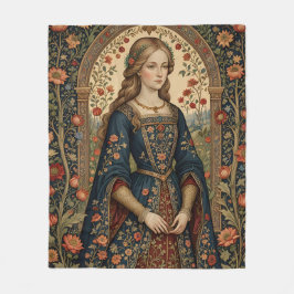 Manta Polar Poster Portrait Dame au jardin moyen-âge renaissan