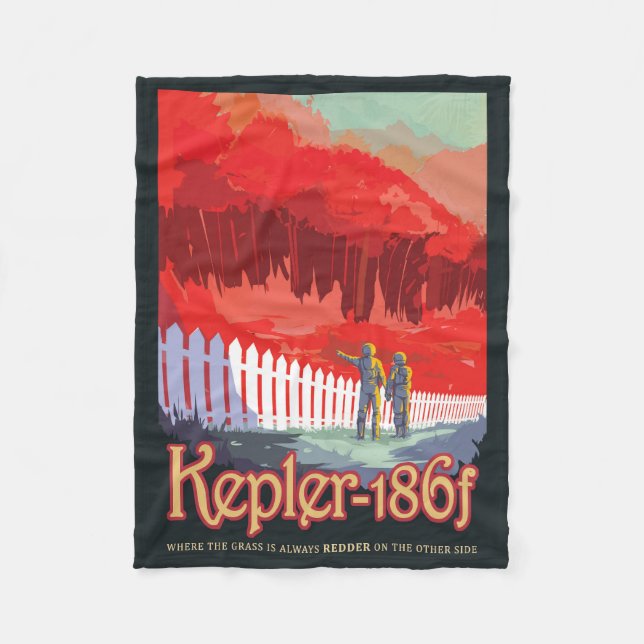 Manta Polar Poster Retro Espacial De Kepler-186f. (Anverso)