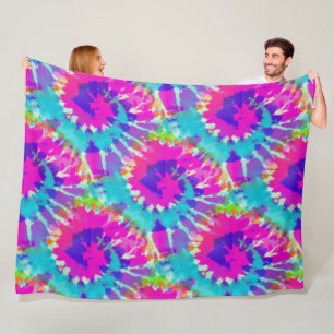 Manta Polar Potencia de las flores - Patrón Batik de espiral c