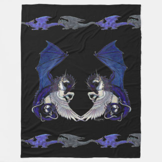 Manta Polar Potro blanco azul del caballo de Pegacorn del