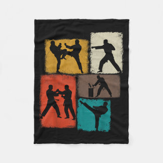 Manta Polar Practicante de Taekwondo Collage Hombres Niños Ent